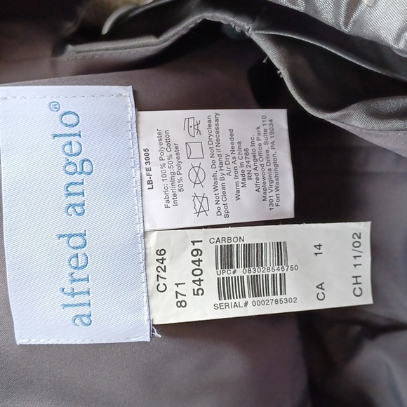 Alfred Angelo Style 7246 "Carbon" 2 Piece Taffeta Gown NEW- Sz. 14 - Picture 6 of 14